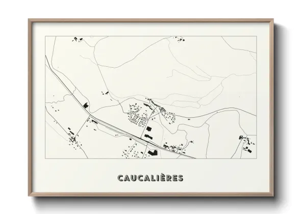 Une affiche de carte sur Caucalières