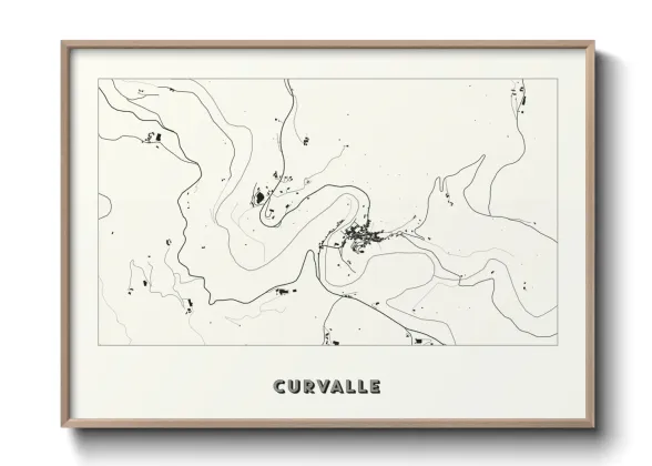 Une affiche de carte sur Curvalle