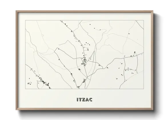 Une affiche de carte sur Itzac