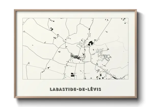 Une affiche de carte sur Labastide-de-Lévis