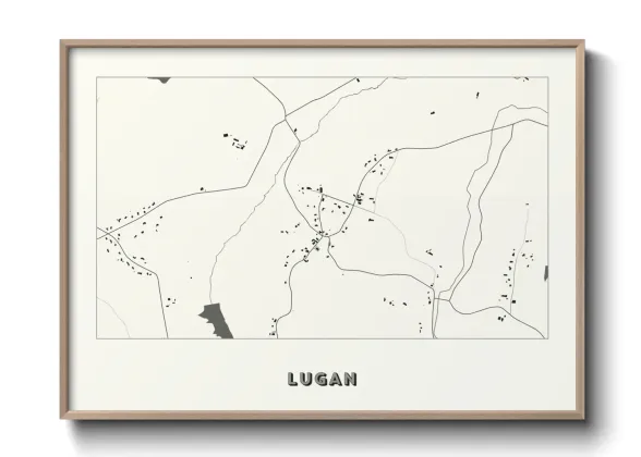 Une affiche de carte sur Lugan