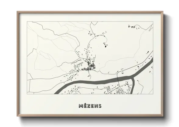 Une affiche de carte sur Mézens