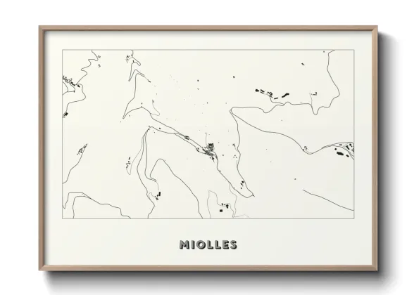 Une affiche de carte sur Miolles