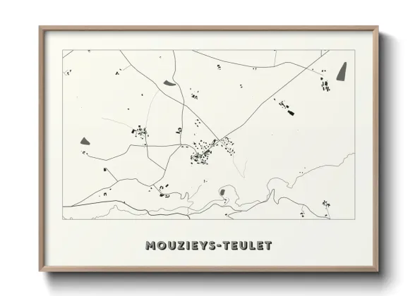 Une affiche de carte sur Mouzieys-Teulet