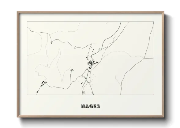 Une affiche de carte sur Nages