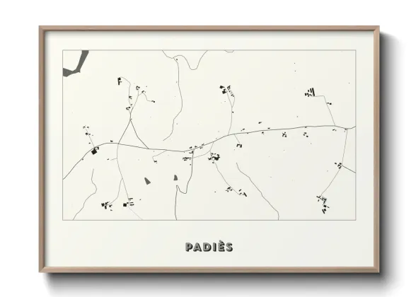 Une affiche de carte sur Padiès