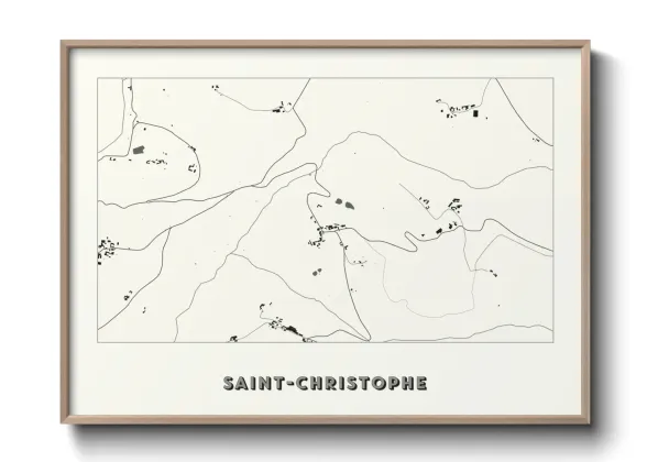 Une affiche de carte sur Saint-Christophe
