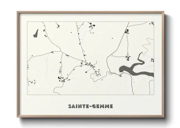 Une affiche de carte sur Sainte-Gemme