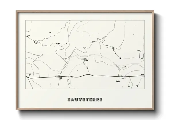 Une affiche de carte sur Sauveterre