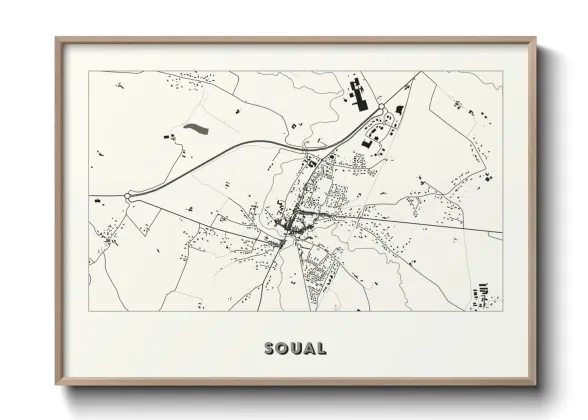 Une affiche de carte sur Soual