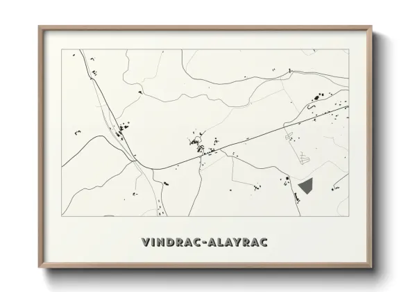 Une affiche de carte sur Vindrac-Alayrac