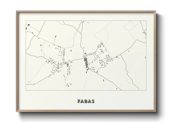 Une affiche de carte sur Fabas