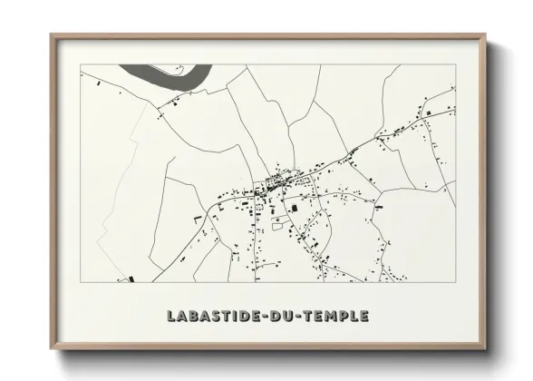Une affiche de carte sur Labastide-du-Temple