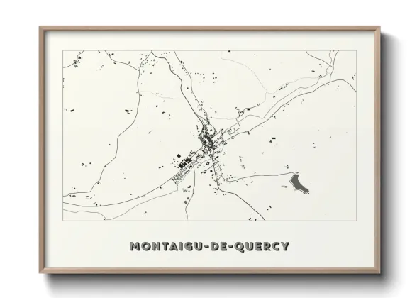 Une affiche de carte sur Montaigu-de-Quercy