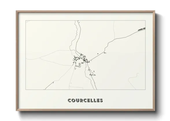 Une affiche de carte sur Courcelles
