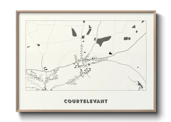 Une affiche de carte sur Courtelevant