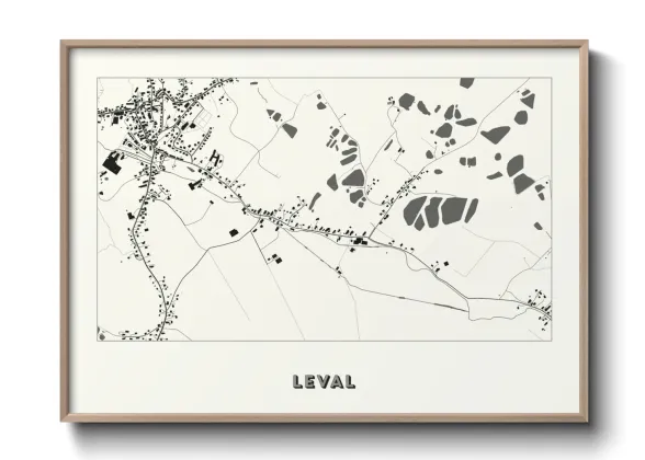 Une affiche de carte sur Leval