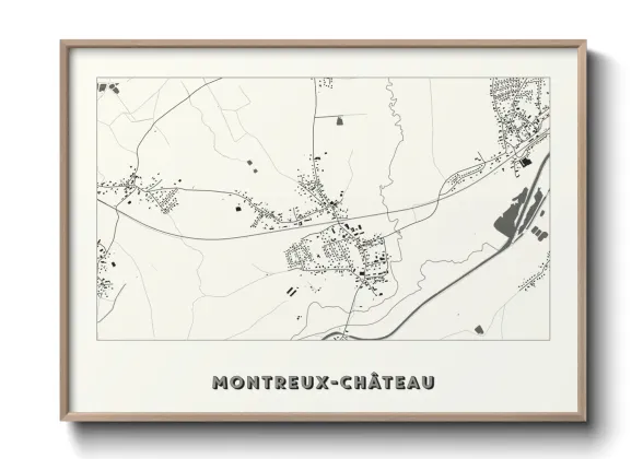 Une affiche de carte sur Montreux-Château