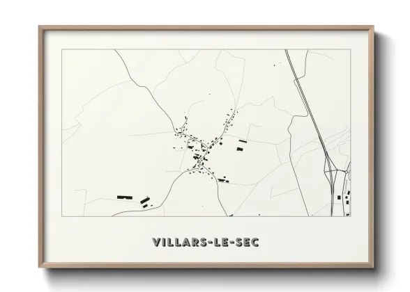 Une affiche de carte sur Villars-le-Sec