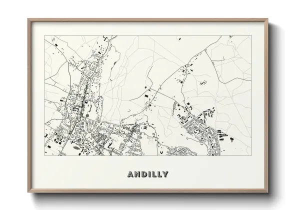 Une affiche de carte sur Andilly