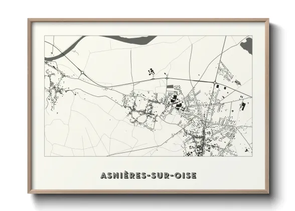 Une affiche de carte sur Asnières-sur-Oise