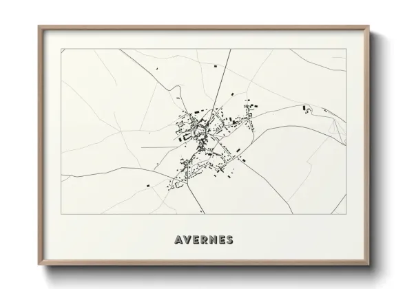 Une affiche de carte sur Avernes