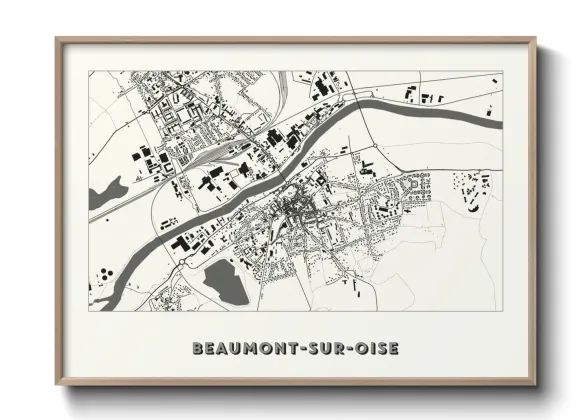 Une affiche de carte sur Beaumont-sur-Oise