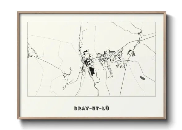 Une affiche de carte sur Bray-et-Lû