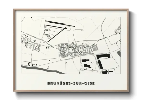 Une affiche de carte sur Bruyères-sur-Oise