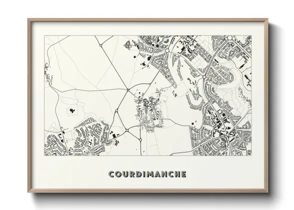 Une affiche de carte sur Courdimanche