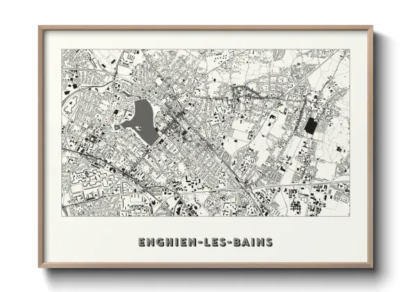 Une affiche de carte sur Enghien-les-Bains