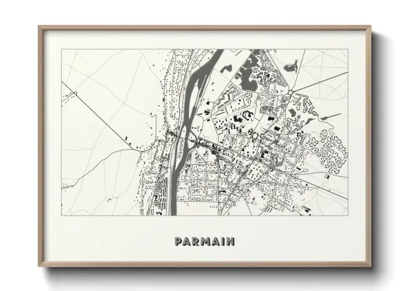 Une affiche de carte sur Parmain