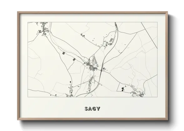 Une affiche de carte sur Sagy