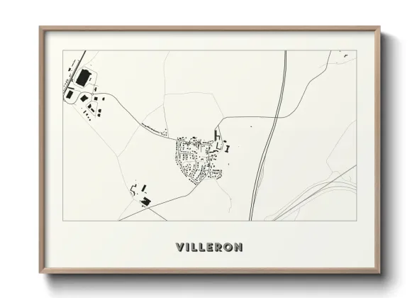 Une affiche de carte sur Villeron
