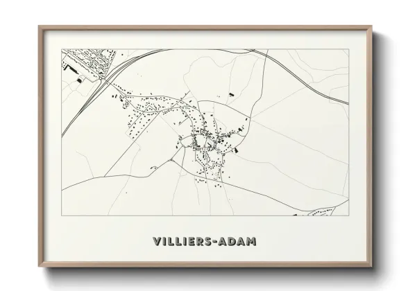 Une affiche de carte sur Villiers-Adam