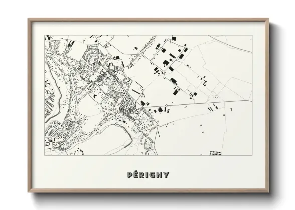 Une affiche de carte sur Périgny