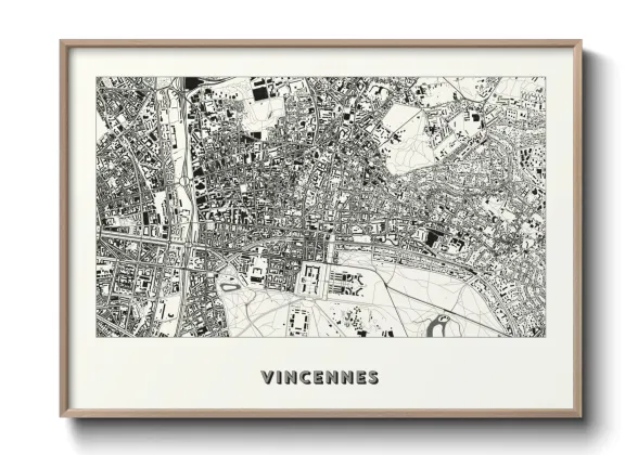 Une affiche de carte sur Vincennes