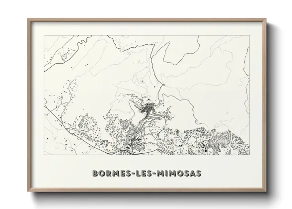 Une affiche de carte sur Bormes-les-Mimosas