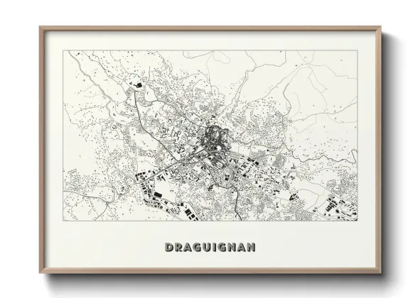 Une affiche de carte sur Draguignan