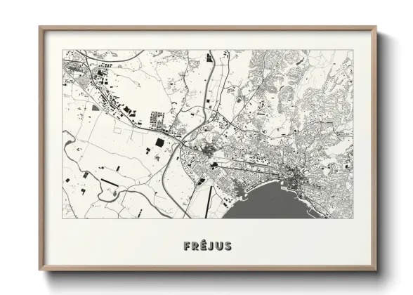 Une affiche de carte sur Fréjus