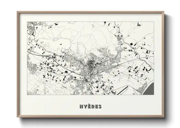 Une affiche de carte sur Hyères