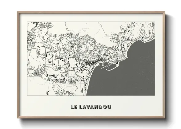 Une affiche de carte sur Le Lavandou