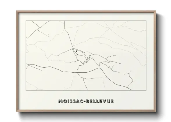 Une affiche de carte sur Moissac-Bellevue