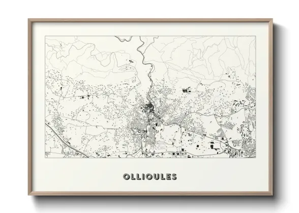 Une affiche de carte sur Ollioules