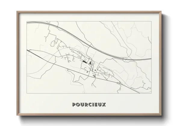 Une affiche de carte sur Pourcieux