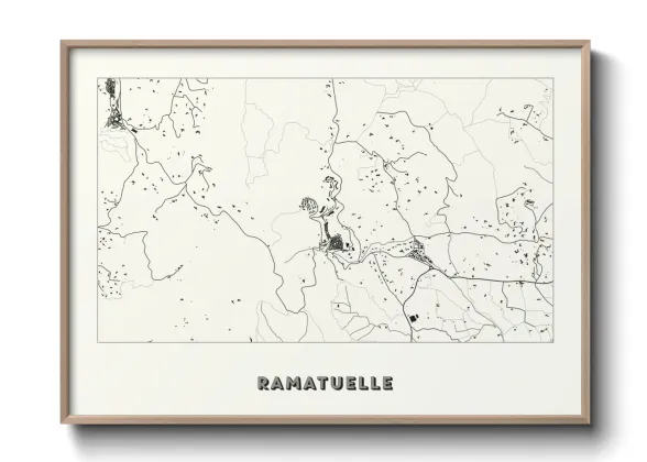 Une affiche de carte sur Ramatuelle