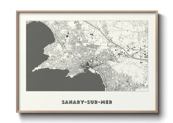 Une affiche de carte sur Sanary-sur-Mer