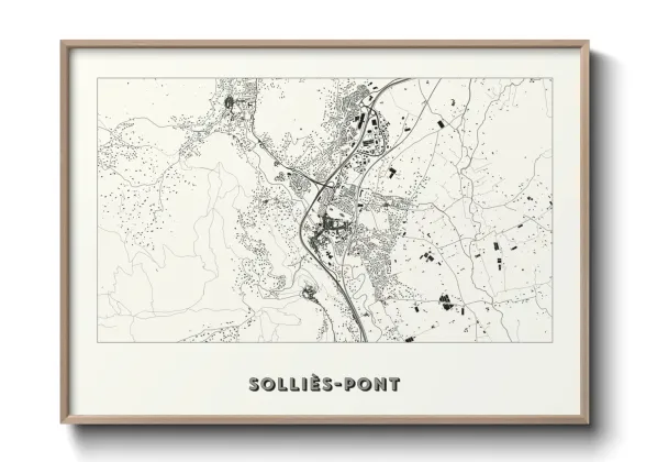 Une affiche de carte sur Solliès-Pont