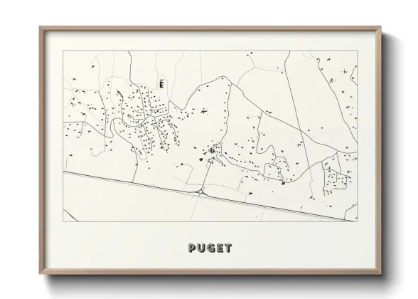 Une affiche de carte sur Puget