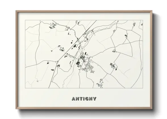 Une affiche de carte sur Antigny